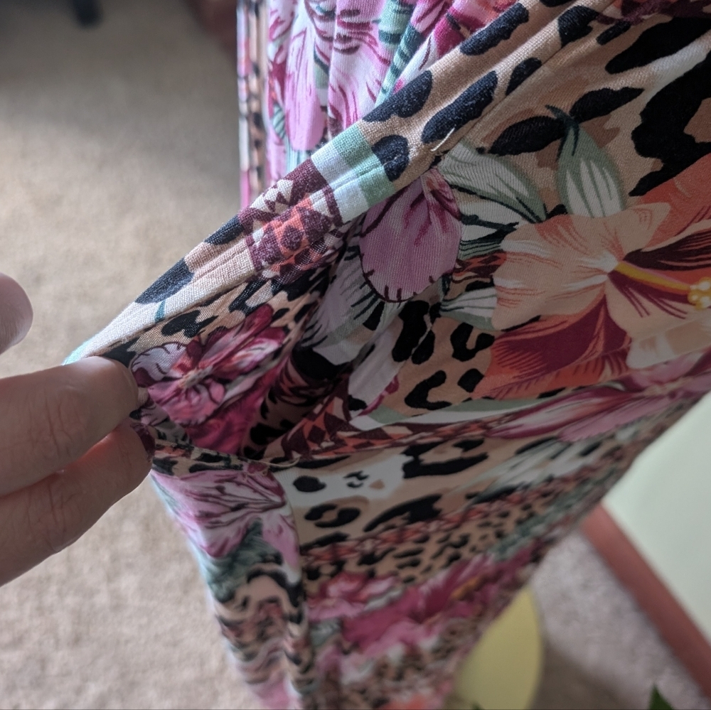 Lascana for Venus Strapless Maxi Dress Large Floral Animal Print Pockets EUC - Picture 14 of 16